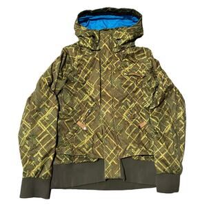 Oakley Women’s Green Hooded Insulated Ski Snowboard Regular Fit Jacket Medium